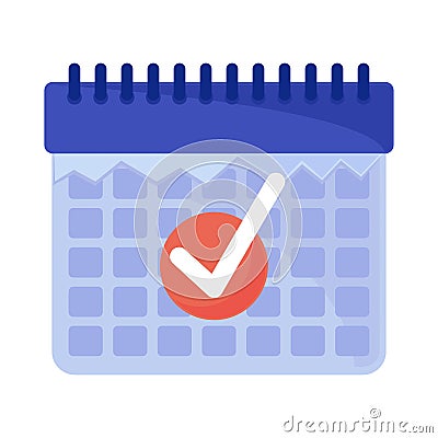 calendar checkmark business tasks Vector Illustration