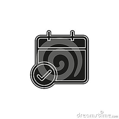 calendar checkmark icon, vector event symbol, day or month icon Stock Photo