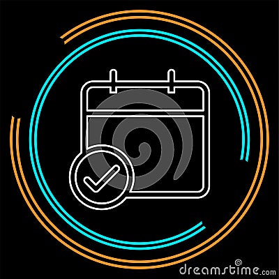 Calendar checkmark icon, vector event symbol, day or month icon Vector Illustration