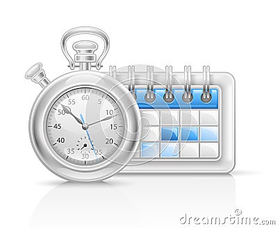 Calendar clock icon Vector Illustration