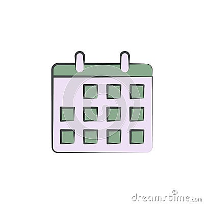 Calendar colored hand drawn icon. Element of autumn icon for mobile concept and web apps. Hand drawn colored Calendar can be used Stock Photo