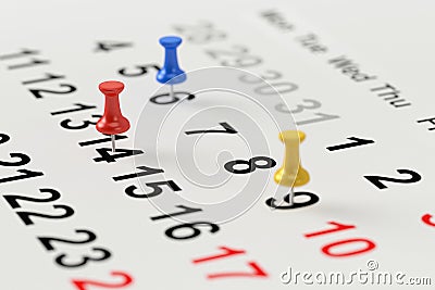 Calendar concept for busy, appointment and meeting reminder. Stock Photo