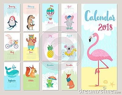 Calendar 2018. Vector Illustration