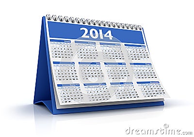 Calendar 2014 Stock Photo