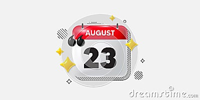 23th day of the month icon. Event schedule date. Calendar date of August 3d icon. Vector Vector Illustration