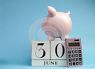 Calendar date for End of Financial Year, 30 June, for Australian tax year or retail stocktake sales Stock Photo