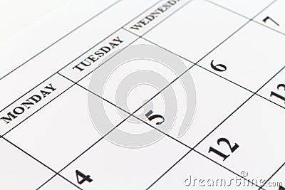 Calendar date Planner day week month Stock Photo