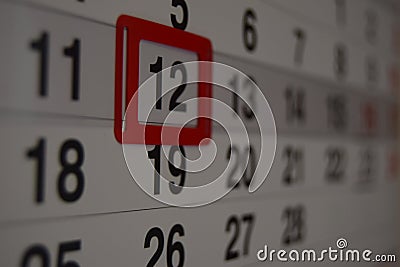 Calendar with a date shown Stock Photo