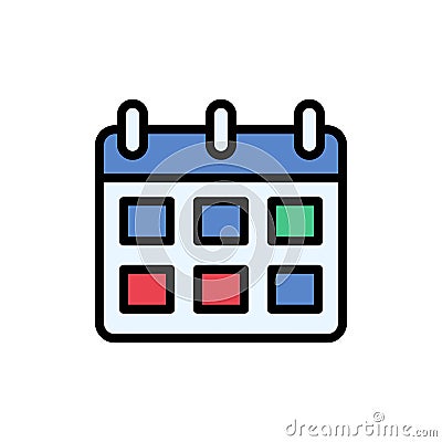 Calendar dates icon. Simple color with outline vector elements of almanac icons for ui and ux, website or mobile application Stock Photo