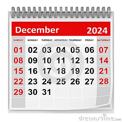 Calendar - December 2024 Stock Photo
