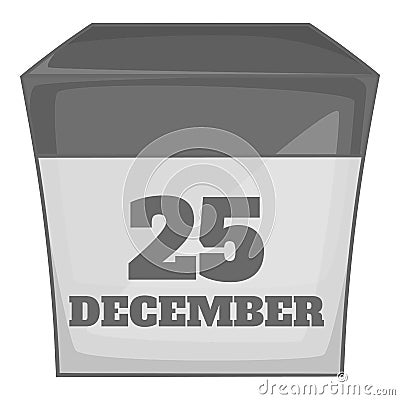 Calendar december twenty five icon Vector Illustration