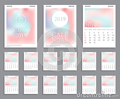 Calendar design 2019 Vector Illustration