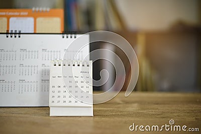 2022 Calendar desk place on the table. Desktop Calender for Planner to plan agenda, timetable, appointment, organization, Stock Photo