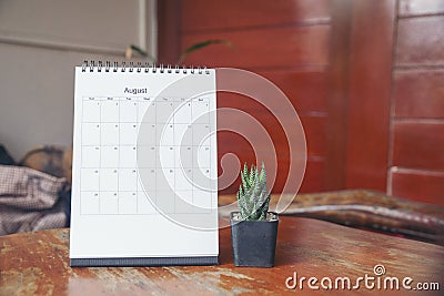 2021 Calendar desk place on table. Desktop Calender for Planner to plan agenda, timetable, appointment, organization, management Stock Photo