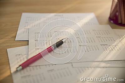 2022 Calendar desk place on table. Desktop Calender for Planner to plan agenda, timetable, appointment, organization, management Stock Photo