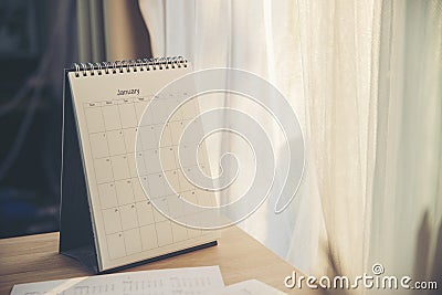 2022 Calendar desk place on table. Desktop Calender for Planner to plan agenda, timetable, appointment, organization, management Stock Photo