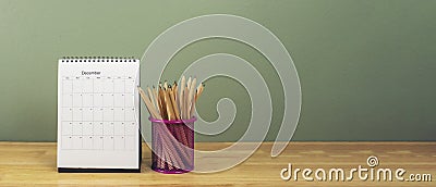 2022 Calendar desk place on table. Desktop Calender for Planner to plan agenda, timetable, appointment, organization, management Stock Photo