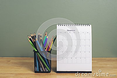 2022 Calendar desk place on table. Desktop Calender for Planner to plan agenda, timetable, appointment, organization, management Stock Photo