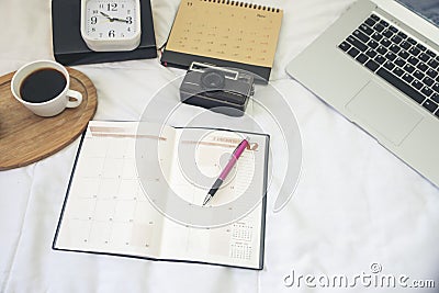 Calendar desk for Planner and organizer to plan and reminder daily appointment, meeting agenda, schedule, timetable, and Stock Photo