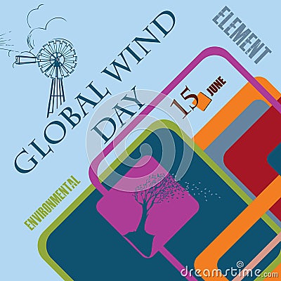 Global Wind Day Vector Illustration