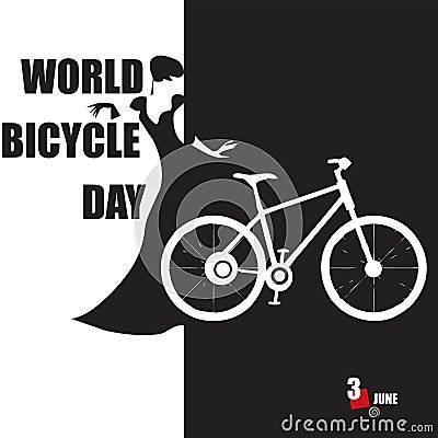 Happy World Bicycle Day Vector Illustration