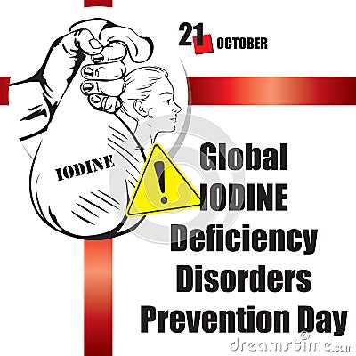 Global Iodine Deficiency Disorders Prevention Day Vector Illustration