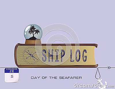 Calendar event Day of Seafarer Vector Illustration