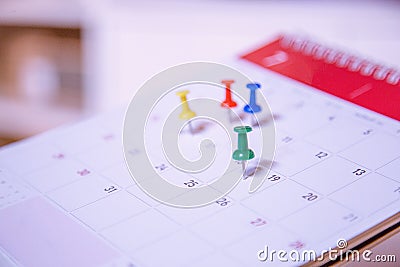 Calendar Event Planner is busy. Stock Photo