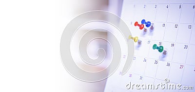Calendar Event Planner is busy.calendar,clock to set timetable organize schedule,planning for business meeting or travel planning Stock Photo