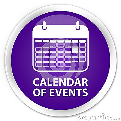 Calendar of events premium purple round button Cartoon Illustration
