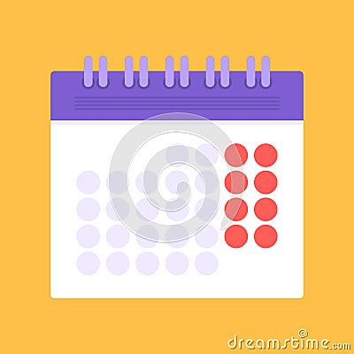 Calendar flat vector icon. Vector Illustration