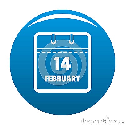 Calendar fourteenth february icon blue vector Vector Illustration