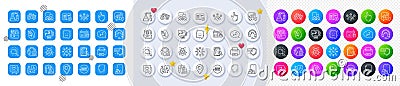 Calendar, Friends chat and Software bug line icons. For web app, printing. Line icons. Vector Vector Illustration