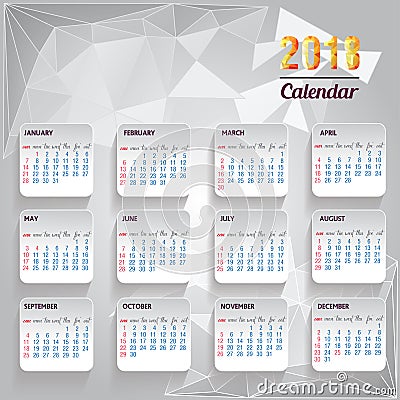 Calendar 2018 happy new year Vector Illustration Vector Illustration