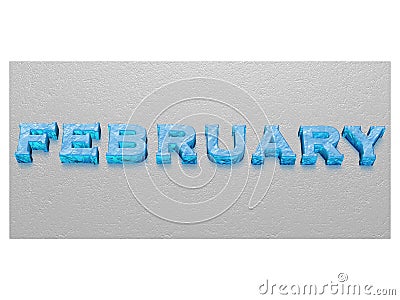 Calendar Header for Winter Month February Stock Photo