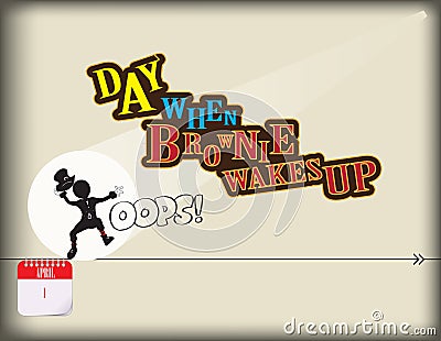 Day brownie wakes up Vector Illustration