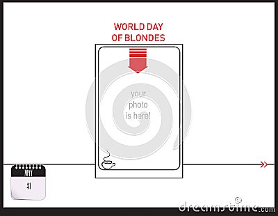 Post Card World day of blondes Vector Illustration