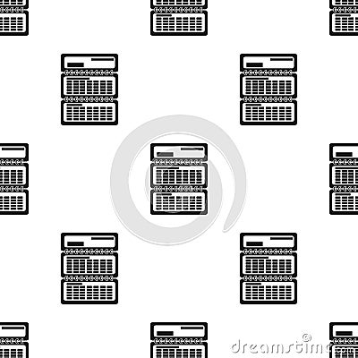 Calendar icon in black style isolated on white background. Typography pattern Vector Illustration