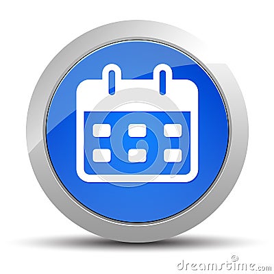 Calendar icon blue round button illustration Cartoon Illustration