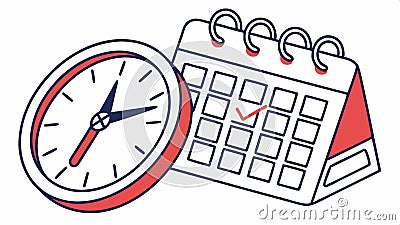 Calendar icon with clock, time schedule, appointment calendar, date reminder, event planning vector design Generative AI Vector Illustration