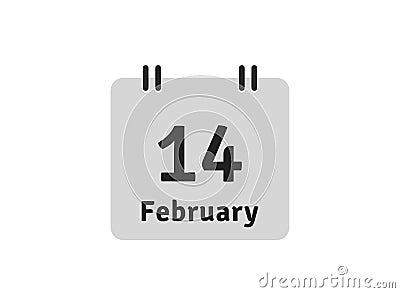 Calendar icon 14 february valentines day. Valentines day design element Vector Illustration