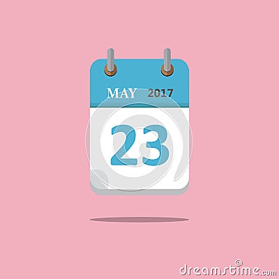 Calendar icon flat style on pink background. Vector. Illustration. Vector Illustration