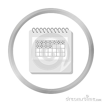 Calendar icon in monochrome style isolated on white. Pregnancy symbol. Vector Illustration