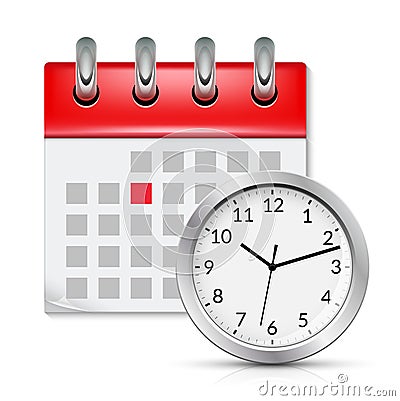 Calendar icon with month time symbol. Flat agenda day reminder event calendar design button Vector Illustration