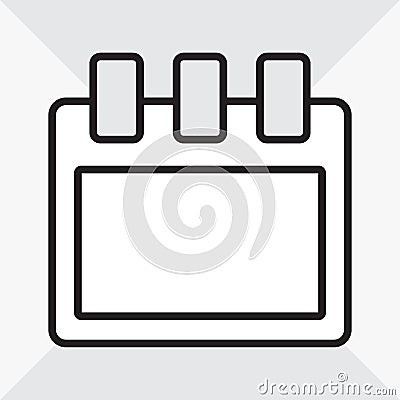 Calendar icon. Outline design. Vector Cartoon Illustration