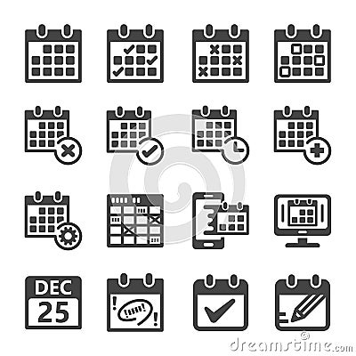 Calendar icon set Vector Illustration