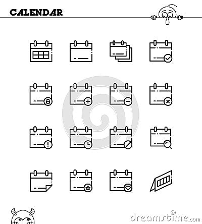 Calendar icon set Vector Illustration