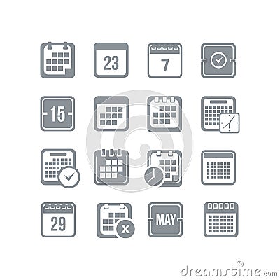 Calendar icon set Vector Illustration