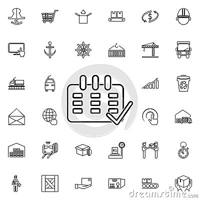 Calendar during icon. Universal set of cargo logistic for website design and development, app development Stock Photo