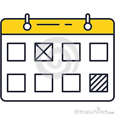 Calendar icon vector date and time for event Vector Illustration